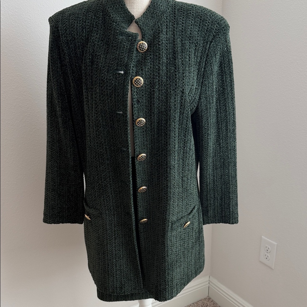 St. John Collection Dark Green Sparkle  Suit - Picture 2 of 10